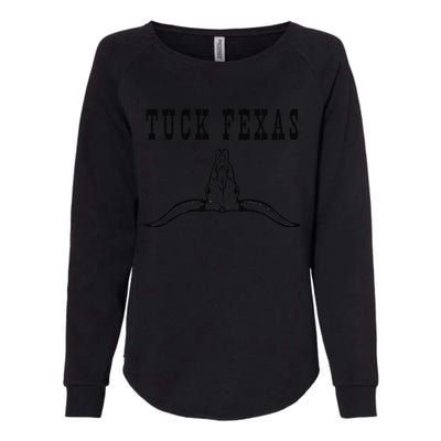 Funny Tuck Fexas Vintage Horns Down Womens California Wash Sweatshirt