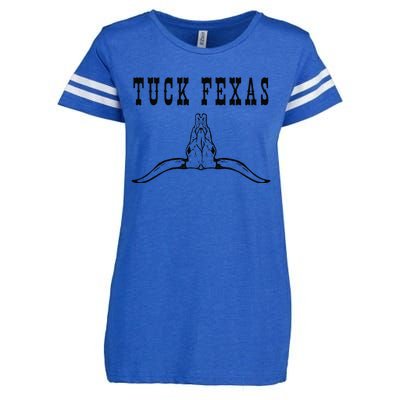 Funny Tuck Fexas Vintage Horns Down Enza Ladies Jersey Football T-Shirt