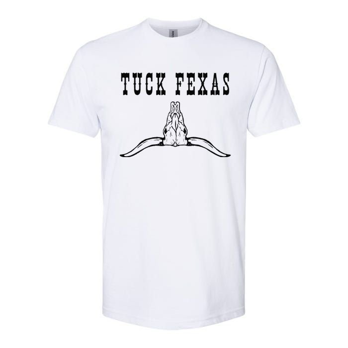 Funny Tuck Fexas Vintage Horns Down Softstyle CVC T-Shirt