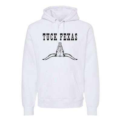 Funny Tuck Fexas Vintage Horns Down Premium Hoodie