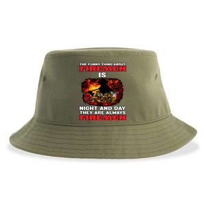 Firefighter The Funny Thing About Fire Is Night And Day Gift Sustainable Bucket Hat