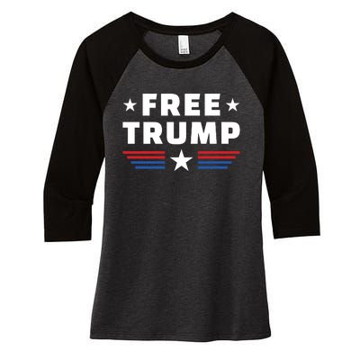 Free Trump Women's Tri-Blend 3/4-Sleeve Raglan Shirt