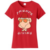 Funny Thanksgiving Friendsgiving Cool Turkey Wearing Sunglasses Women's T-Shirt