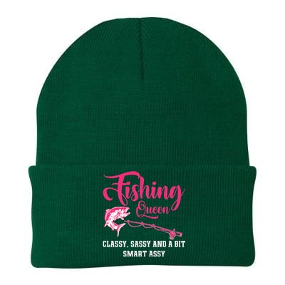 Funny Trout Fishing Queen Classy Sassy And A Bit Smart Assy Knit Cap Winter Beanie