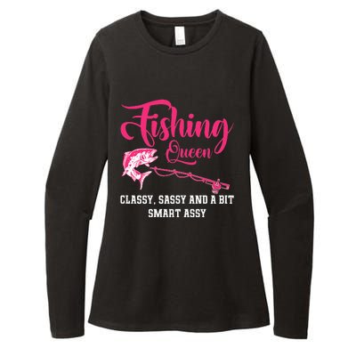 Funny Trout Fishing Queen Classy Sassy And A Bit Smart Assy Womens CVC Long Sleeve Shirt