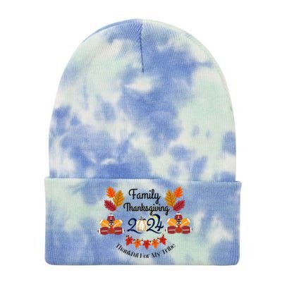 Family Thanksgiving Tie Dye 12in Knit Beanie