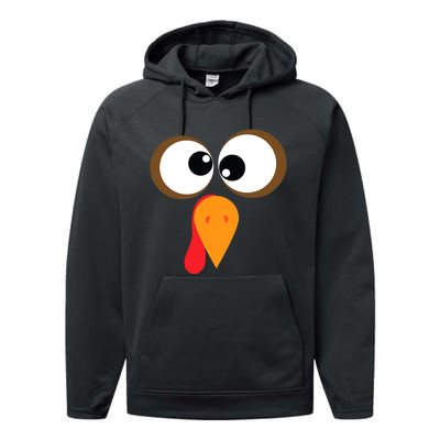 Funny Turkey Face Thanksgiving Idea Trending Gift Performance Fleece Hoodie