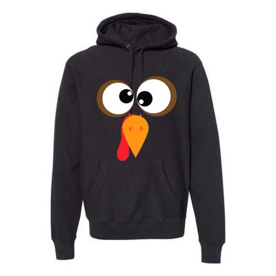 Funny Turkey Face Thanksgiving Idea Trending Gift Premium Hoodie