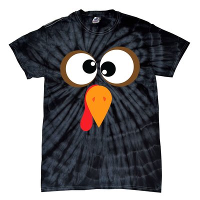 Funny Turkey Face Thanksgiving Idea Trending Gift Tie-Dye T-Shirt