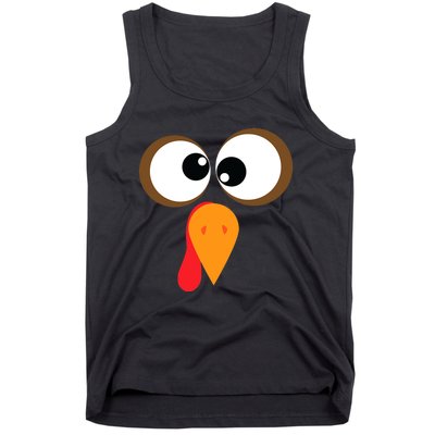 Funny Turkey Face Thanksgiving Idea Trending Gift Tank Top