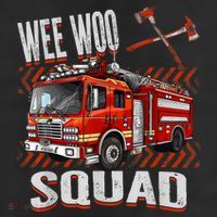 Fire Truck Firefighters Lovers Wee Woo Squad 7 Panel Mesh Trucker Snapback Hat