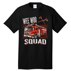 Fire Truck Firefighters Lovers Wee Woo Squad Tall T-Shirt