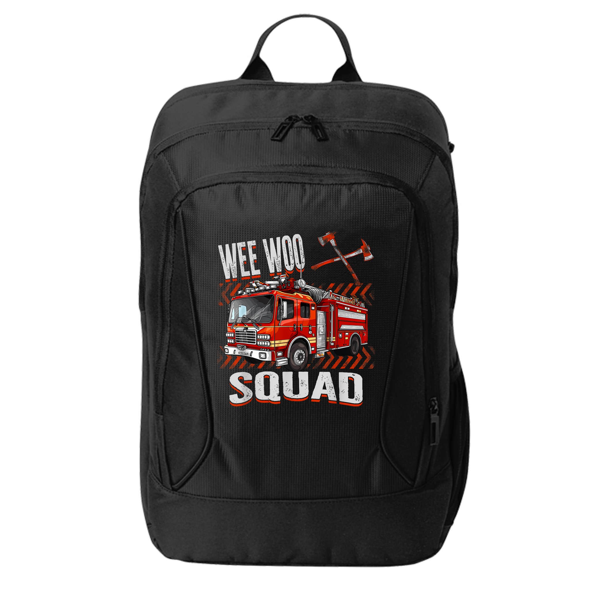 Fire Truck Firefighters Lovers Wee Woo Squad City Backpack