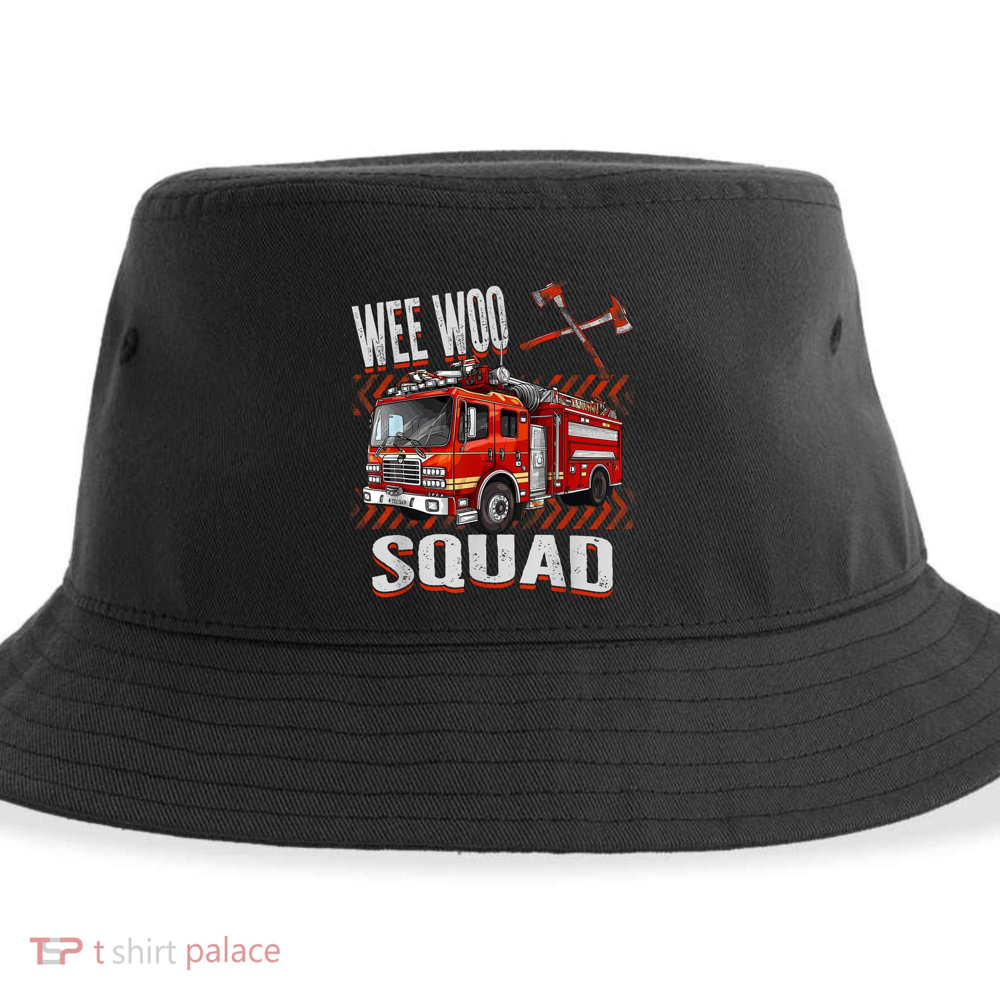 Fire Truck Firefighters Lovers Wee Woo Squad Sustainable Bucket Hat
