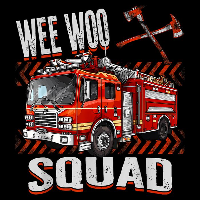 Fire Truck Firefighters Lovers Wee Woo Squad 7-Panel Snapback Hat