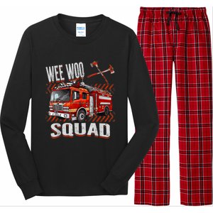 Fire Truck Firefighters Lovers Wee Woo Squad Long Sleeve Pajama Set