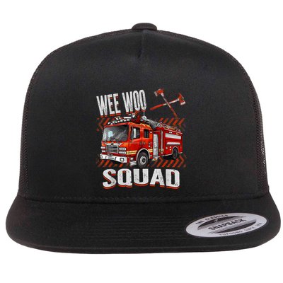 Fire Truck Firefighters Lovers Wee Woo Squad Flatbill Hat