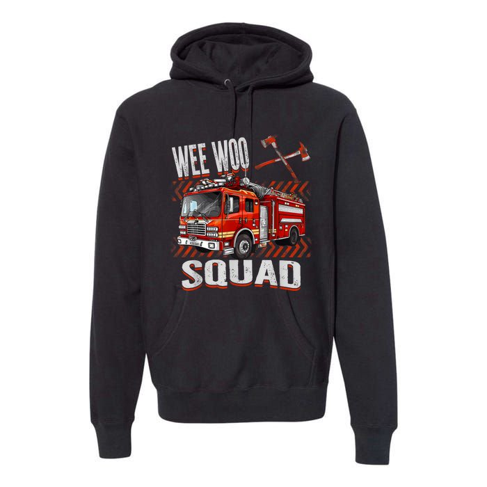 Fire Truck Firefighters Lovers Wee Woo Squad Premium Hoodie