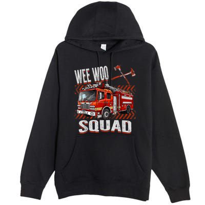 Fire Truck Firefighters Lovers Wee Woo Squad Premium Pullover Hoodie