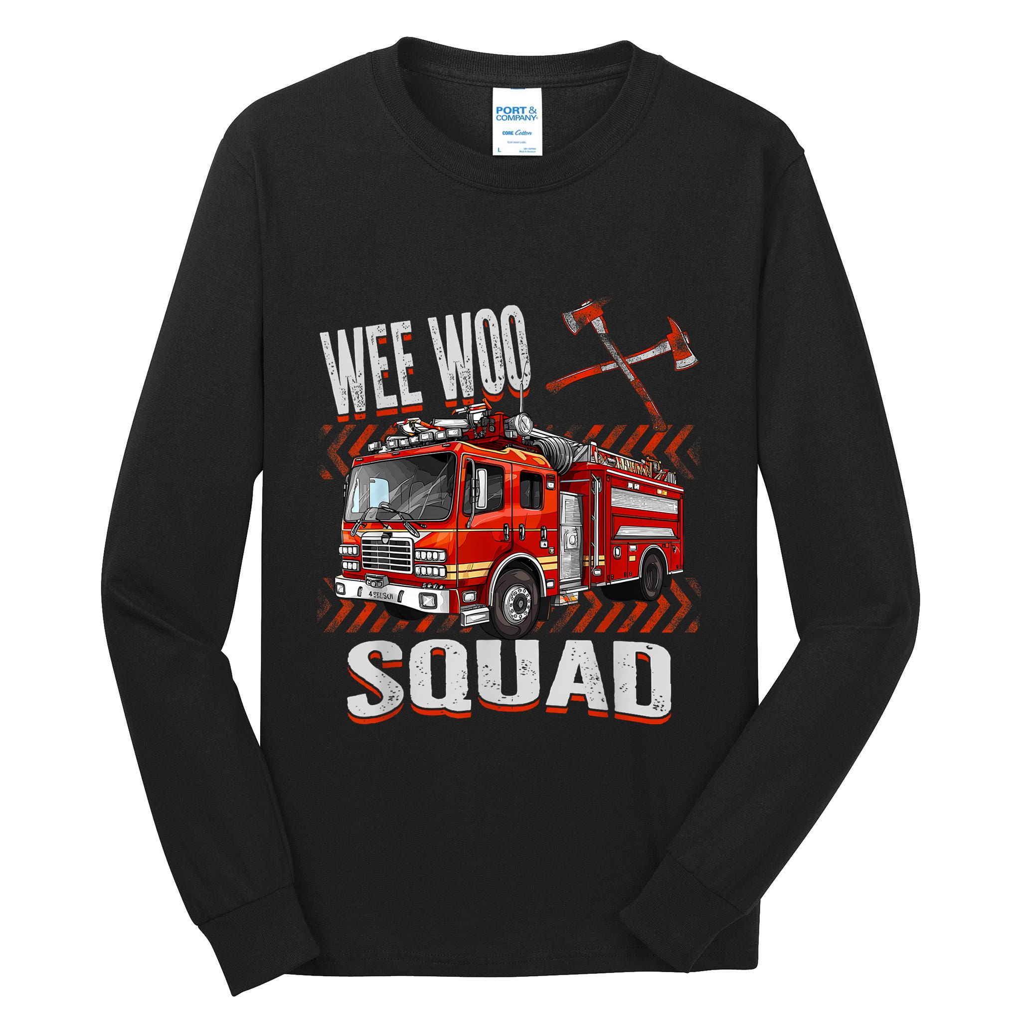 Fire Truck Firefighters Lovers Wee Woo Squad Tall Long Sleeve T-Shirt