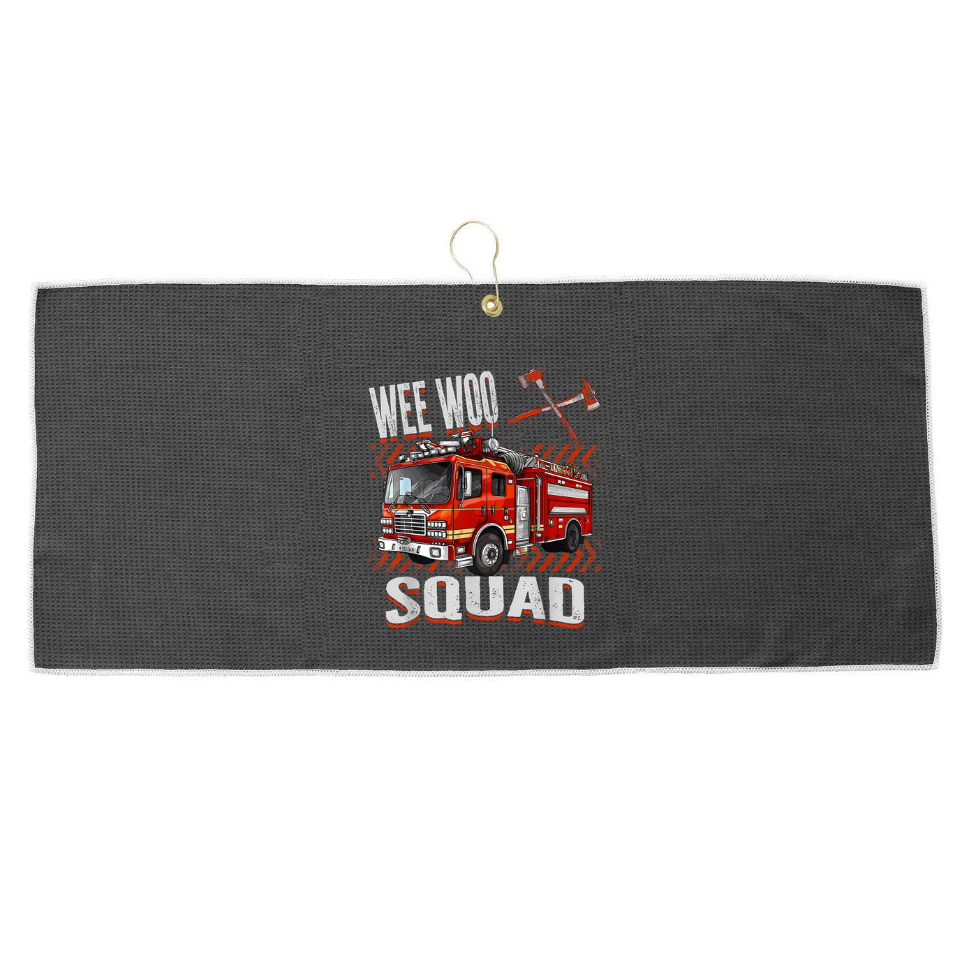Fire Truck Firefighters Lovers Wee Woo Squad Large Microfiber Waffle Golf Towel