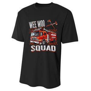 Fire Truck Firefighters Lovers Wee Woo Squad Performance Sprint T-Shirt