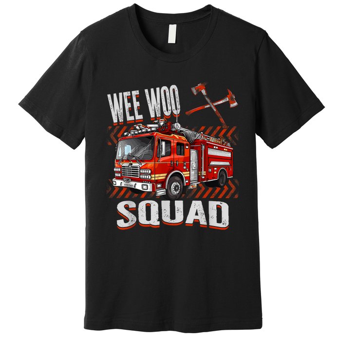 Fire Truck Firefighters Lovers Wee Woo Squad Premium T-Shirt