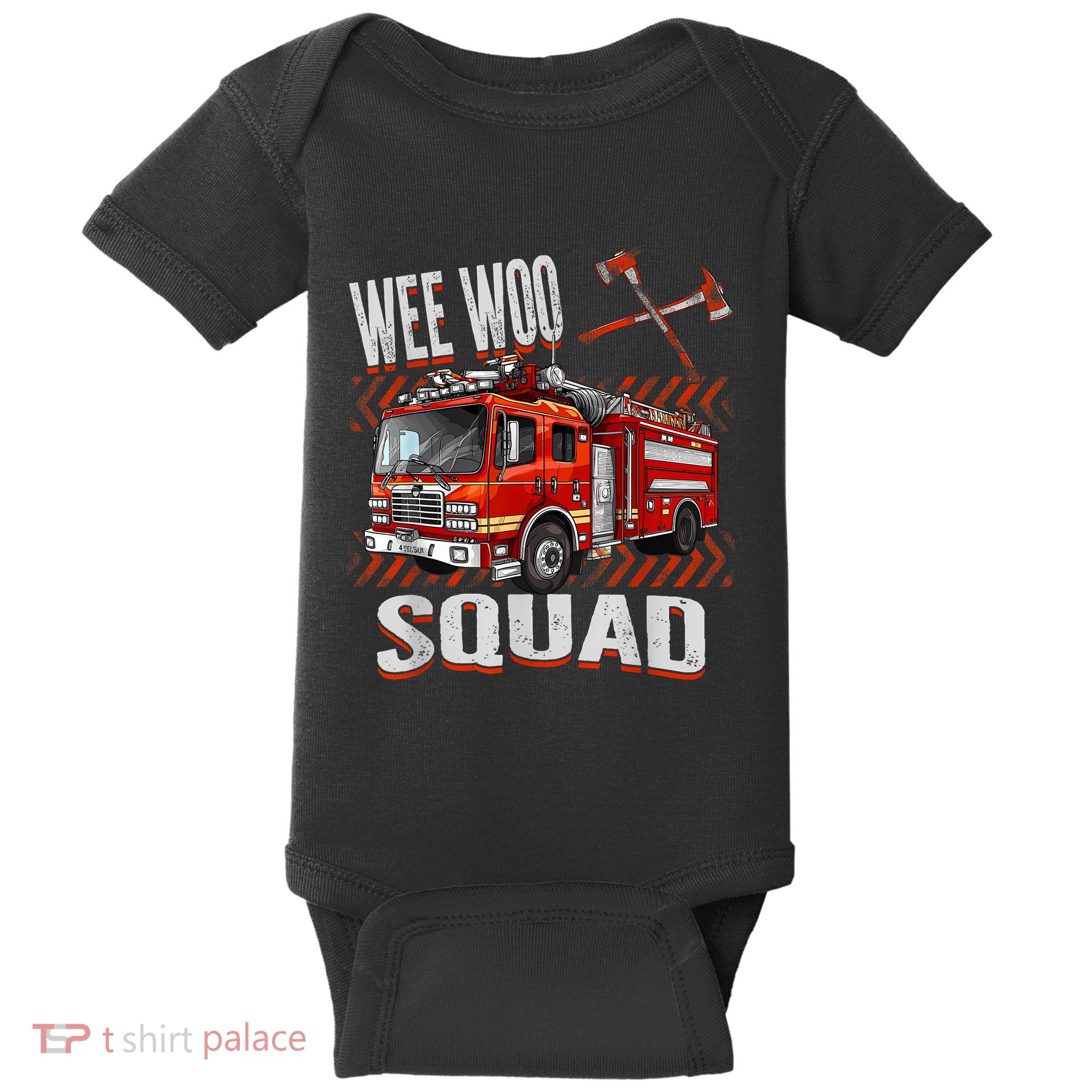 Fire Truck Firefighters Lovers Wee Woo Squad Baby Bodysuit