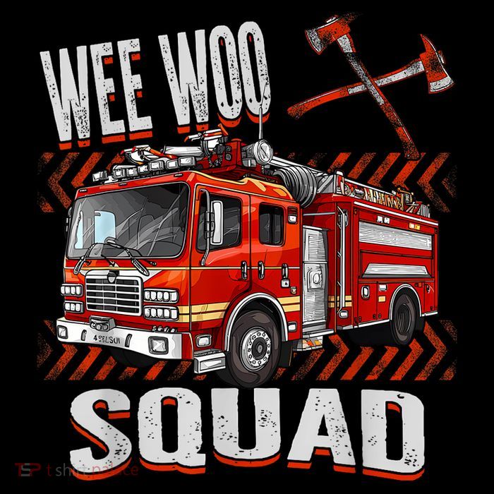 Fire Truck Firefighters Lovers Wee Woo Squad Baby Bodysuit