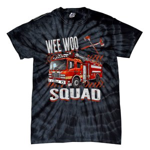 Fire Truck Firefighters Lovers Wee Woo Squad Tie-Dye T-Shirt