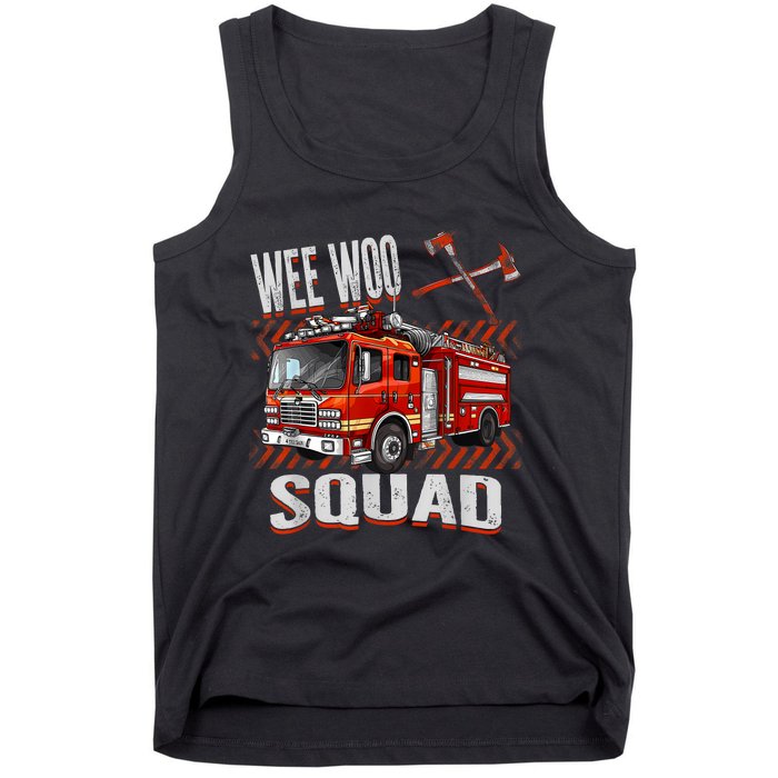 Fire Truck Firefighters Lovers Wee Woo Squad Tank Top