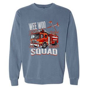 Fire Truck Firefighters Lovers Wee Woo Squad Garment-Dyed Sweatshirt