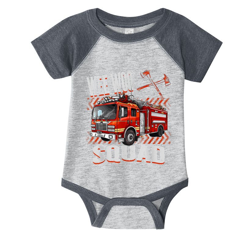 Fire Truck Firefighters Lovers Wee Woo Squad Infant Baby Jersey Bodysuit