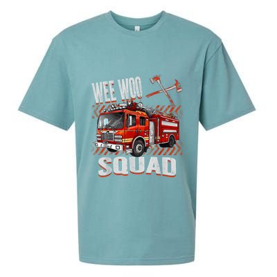 Fire Truck Firefighters Lovers Wee Woo Squad Sueded Cloud Jersey T-Shirt