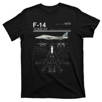 F14 Tomcat Fighter Jet Diagram T-Shirt