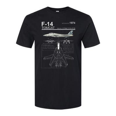 F14 Tomcat Fighter Jet Diagram Softstyle CVC T-Shirt