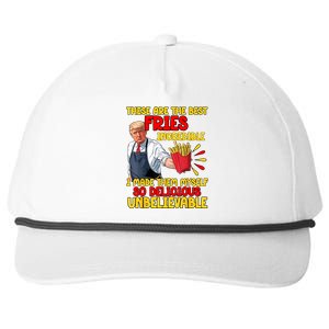 Funny Trump Fast Food Humor Fries Election 2024 Burgers Snapback Five-Panel Rope Hat