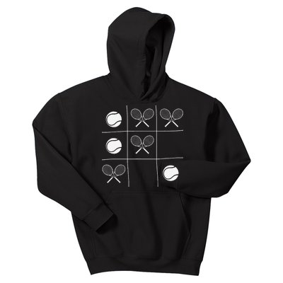 Funny Tennis Gift – Noughts And Crosses Tictactoe Racket Kids Hoodie