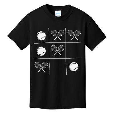 Funny Tennis Gift – Noughts And Crosses Tictactoe Racket Kids T-Shirt