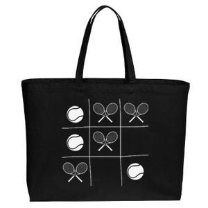 Funny Tennis Gift – Noughts And Crosses Tictactoe Racket Cotton Canvas Jumbo Tote