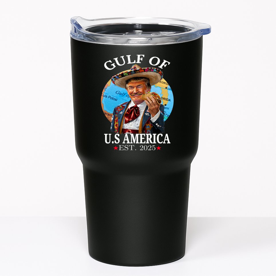 Funny Trump   Gulf Of US America 2025 Trump Merchandise Tumbler
