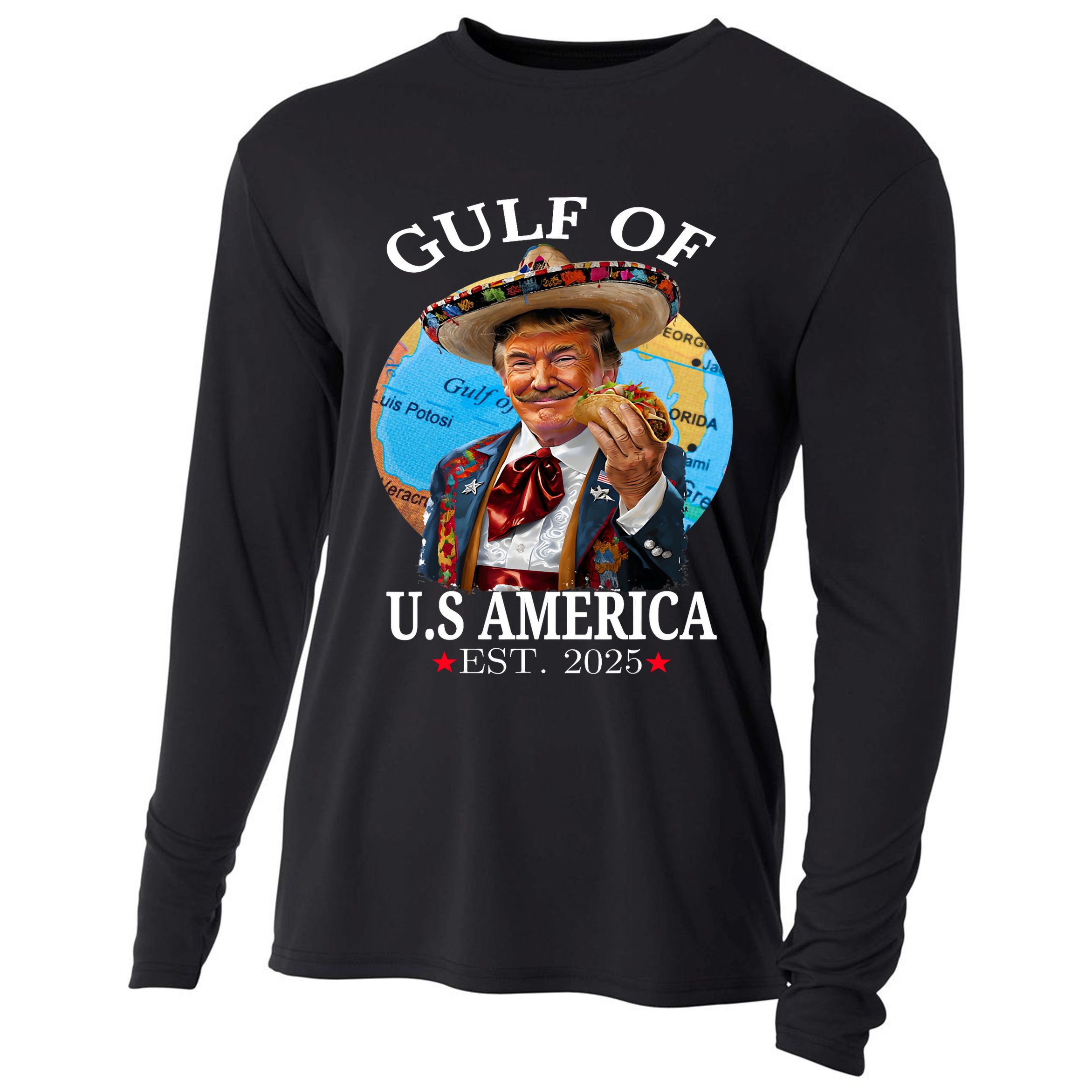 Funny Trump   Gulf Of US America 2025 Trump Merchandise Cooling Performance Long Sleeve Crew