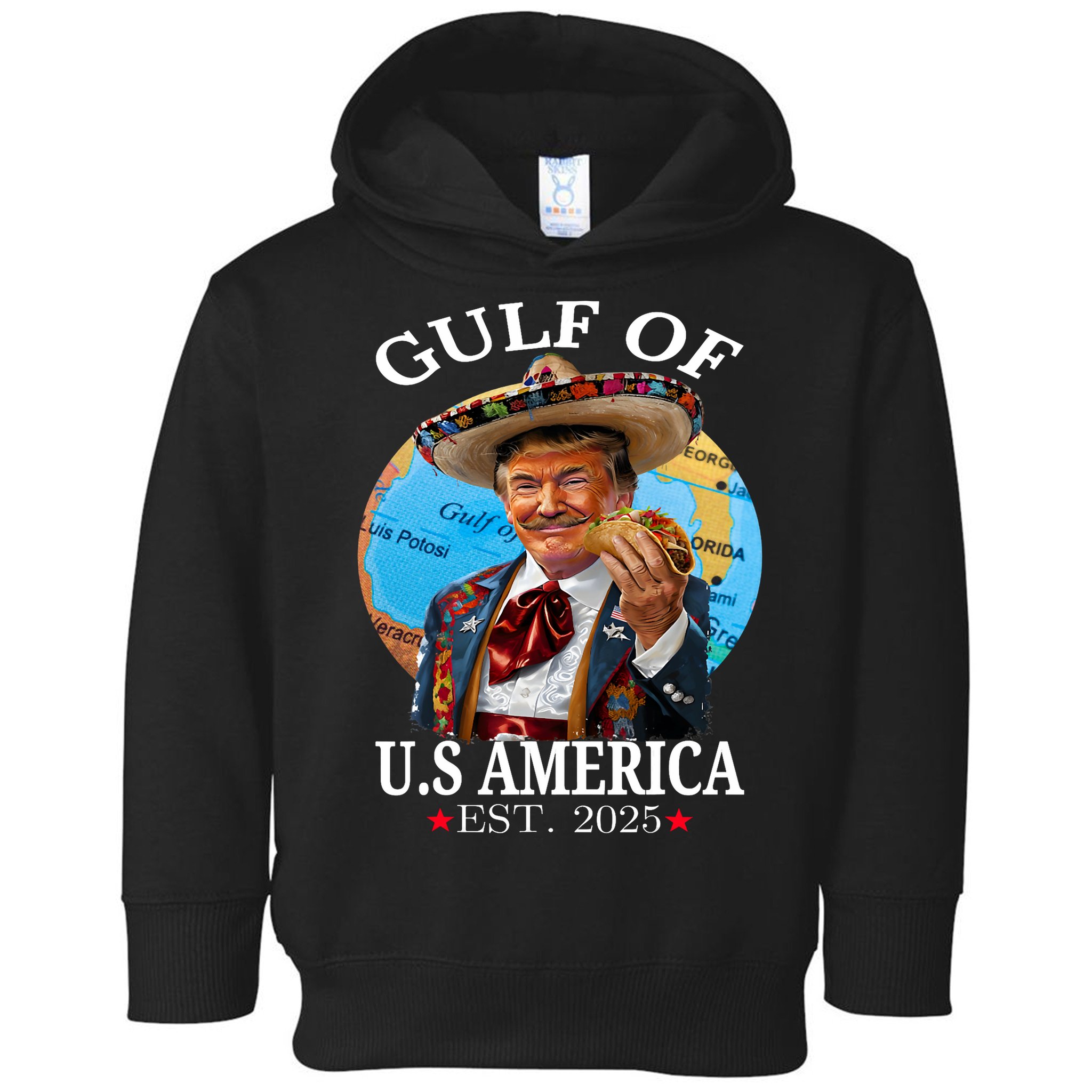 Funny Trump   Gulf Of US America 2025 Trump Merchandise Toddler Hoodie
