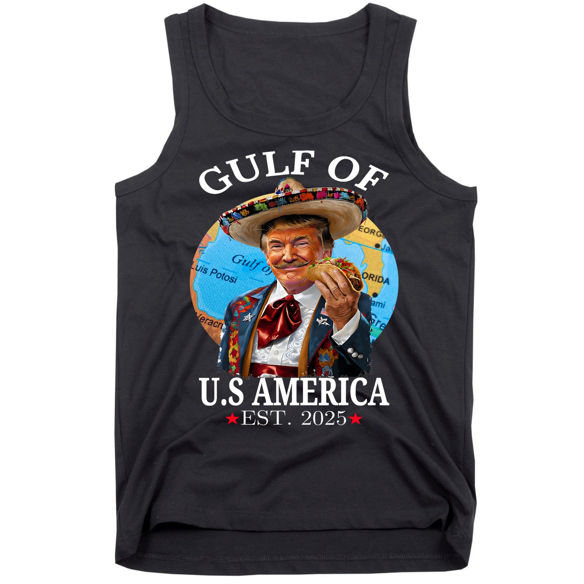 Funny Trump   Gulf Of US America 2025 Trump Merchandise Tank Top