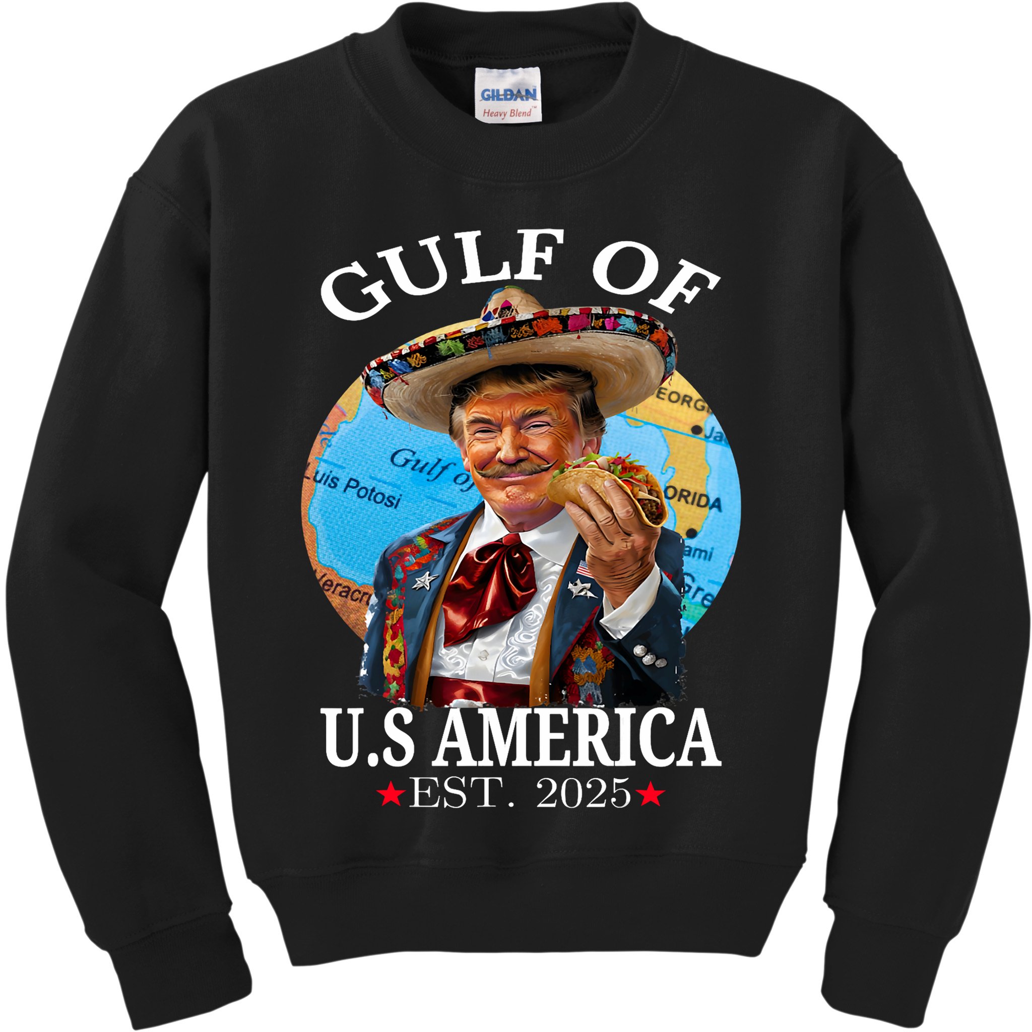 Funny Trump   Gulf Of US America 2025 Trump Merchandise Kids Sweatshirt