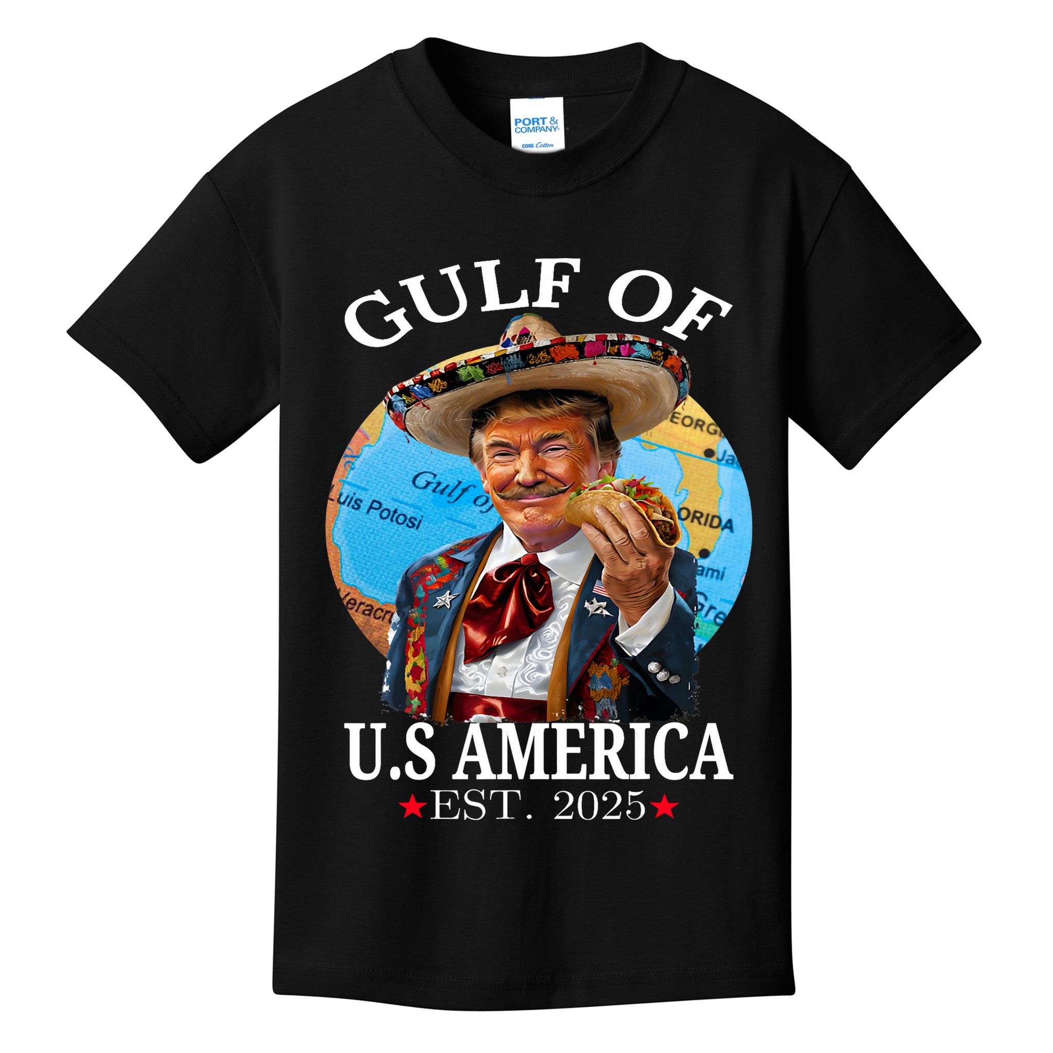 Funny Trump   Gulf Of US America 2025 Trump Merchandise Kids T-Shirt