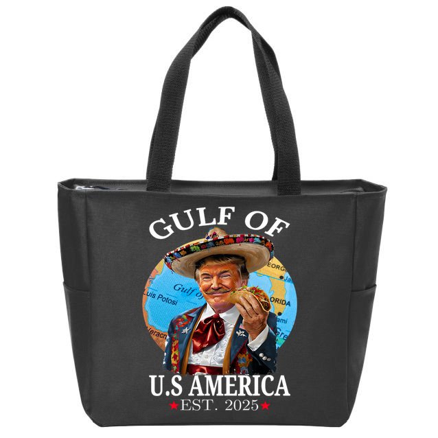 Funny Trump   Gulf Of US America 2025 Trump Merchandise Zip Tote Bag