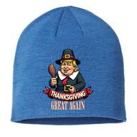 Funny Thanksgiving Great Again Trump Pilgrim Gift Sustainable Beanie