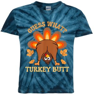 Funny Thanksgiving Guess What Turkey Butt Kids Tie-Dye T-Shirt