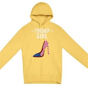 Funny Trump Gift Cute High Heel American Flag Great Gift Premium Pullover Hoodie